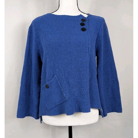 Habitat Sweaters - Habitat Clothes to Live In Sweater Size S Blue Knit Lagenlook Minimalist 2996